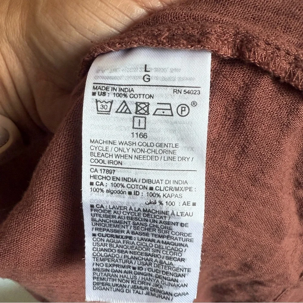 Old Navy Terracotta Boho Midi V-Neck Dress - Size Large - Picture 6 of 8